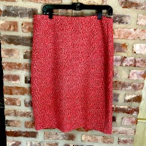 Red patterned skirt